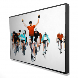 Cyclistes à la fin d'une course