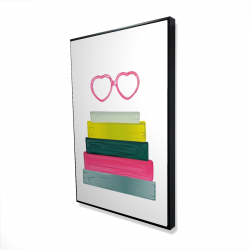 Heart shape glasses with books