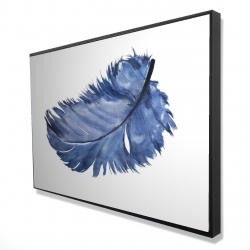 Watercolor blue feather