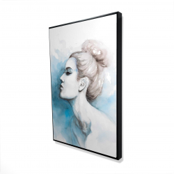 Watercolor abstract girl profile view