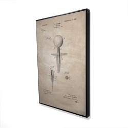 Beige blueprint of golf tee