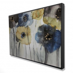 Gray blue and yellow flowers