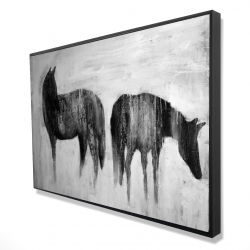 Horses silhouettes in the mist