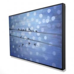 Oiseaux sur ciel bleu scintillant