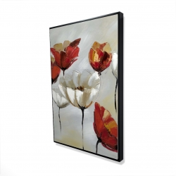Abstract red and white flowers