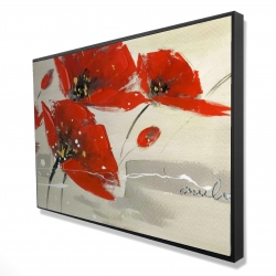 Abstract red flowers in the wind