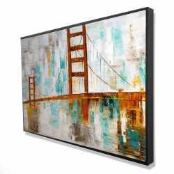 Golden gate with turquoise paint spots