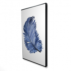 Watercolor blue feather