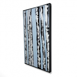 Birches on a blue background