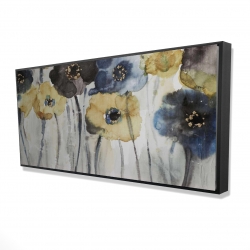Gray blue and yellow flowers