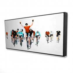 Cyclistes à la fin d'une course