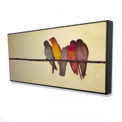 Five birds on a branch