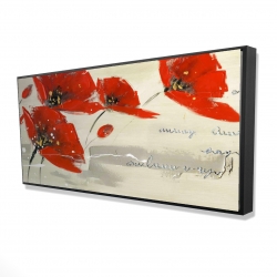 Abstract red flowers in the wind