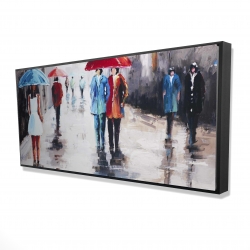 Gens avec leur parapluie dans la rue