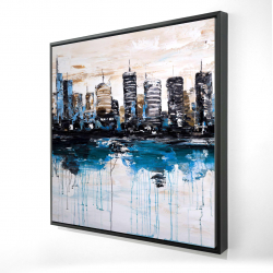 Abstract city with reflection on water