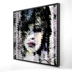 Abstract colorful woman face made from dots