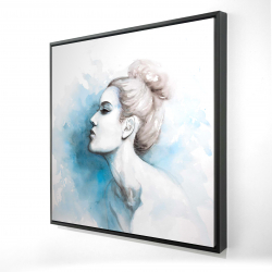 Watercolor abstract girl profile view