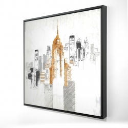 Blurry sketch style cityscape