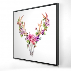  crâne de cerf avec fleurs