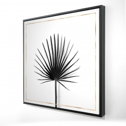 Cabbage palm leaf with gold lines