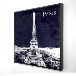 Paris blue print and eiffel tower