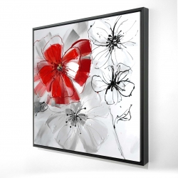 Fleurs rouges et grises