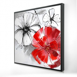 Red & white flowers sketch