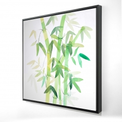 Watercolor bamboo with leaves