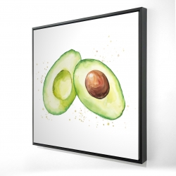 Watercolor open avocado