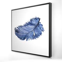 Watercolor blue feather