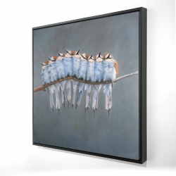 Bunch of small birds on a branch