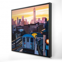 Sunset over the subway in new-york