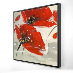 Abstract red flowers in the wind