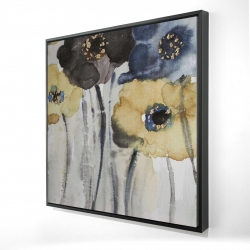 Gray blue and yellow flowers