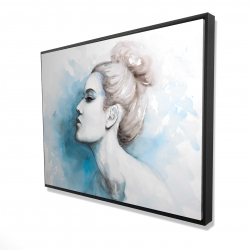 Watercolor abstract girl profile view