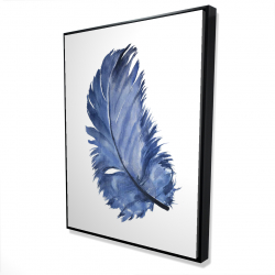 Watercolor blue feather