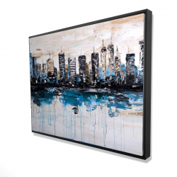 Abstract city with reflection on water