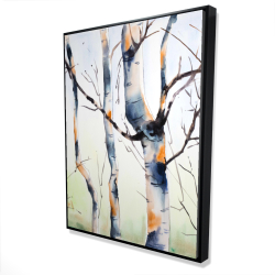 Three small birch trees
