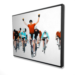 Cyclistes à la fin d'une course
