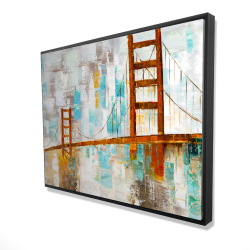 Golden gate with turquoise paint spots