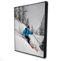 Homme skiant dans la montagne 