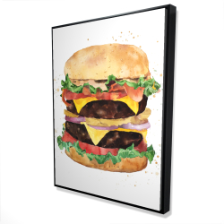 Watercolor all dressed double cheeseburger