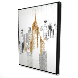 Blurry sketch style cityscape