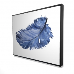 Watercolor blue feather