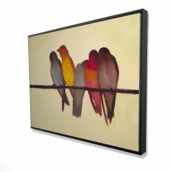 Five birds on a branch