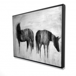 Horses silhouettes in the mist