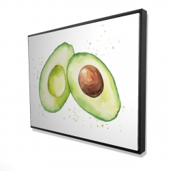 Watercolor open avocado