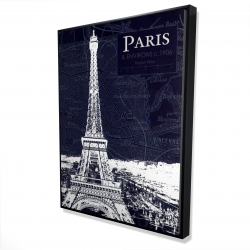 Paris blue print and eiffel tower