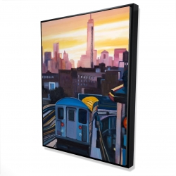Sunset over the subway in new-york
