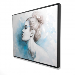 Watercolor abstract girl profile view